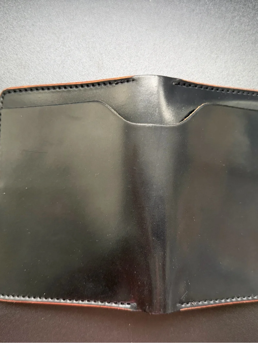 New Ashland Leather Fat Herbie Bifold Pocket Wallet 100% Black Shell Cordovan